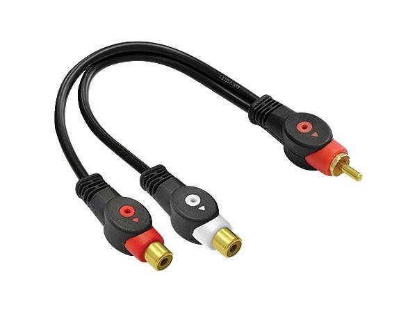 CABO PROFISSIONAL Y 2 RCA FEMEA X 1 RCA MACHO 20CM Y21P