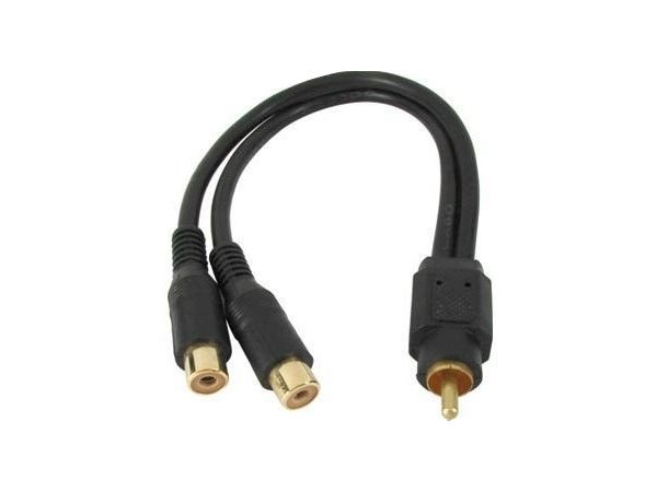 CABO PROFISSIONAL Y 2 RCA FEMEA X 1 RCA MACHO 20CM Y21 PRETO