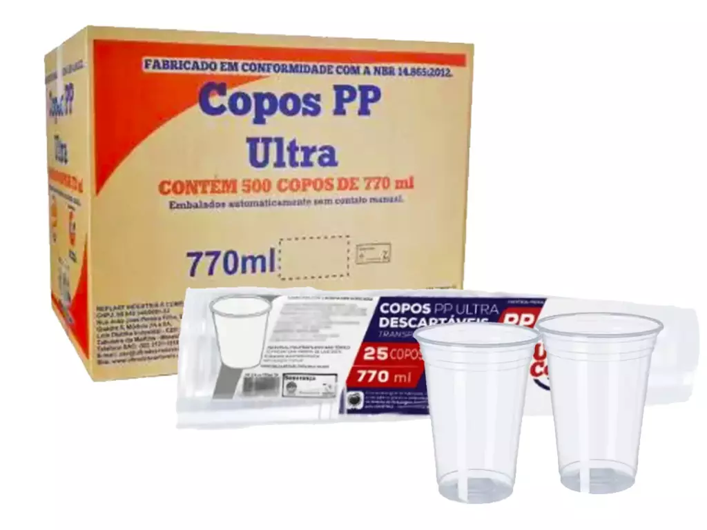 Caixa de Copo PP 770ml Liso TR Ultra