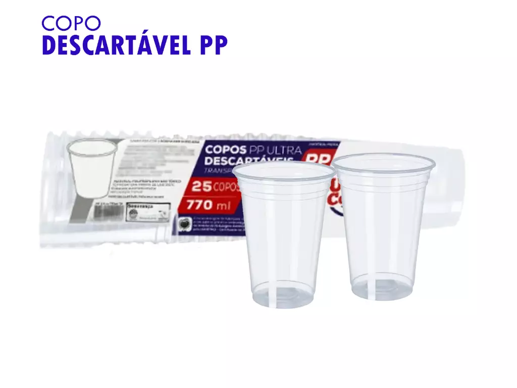 Copo 770Ml Transparente Liso Pp Ultra Copos Pronta Entrega em Sorocaba