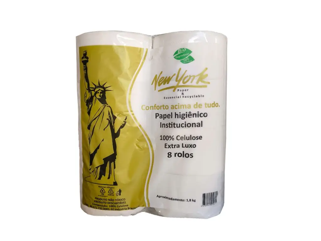 Papel Higiênico Rolão New York C/8 Rolos 100% Celulose Papel Higiênico Rolão New York C/8 Rolos 100% Celulose