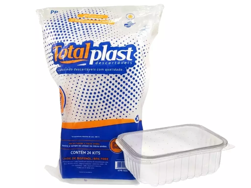 Pote Descartável 500ML Micro Freezer c/24 Totalplast