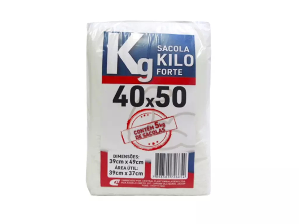 Sacola 40X50 Branca Kilo Forte 05 Kg