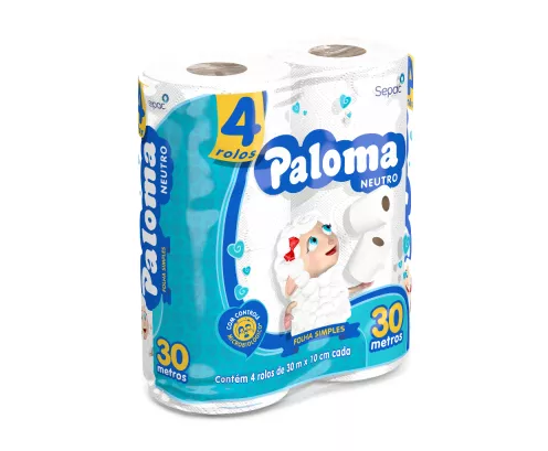 Papel Higiênico Folha Simples Paloma FD 16x4 Rolos 30mts