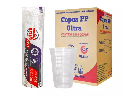 Caixa de Copo 300ml Transparente PP Ultra