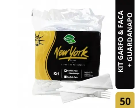 Kit Garfo Faca Guardanapo Sachê FD