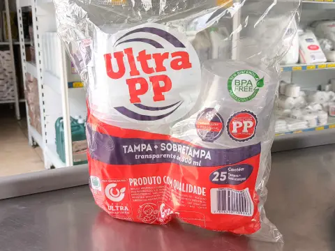 Pote Redondo c/25 PP Transparente c/ Tampa 500ml Ultra
