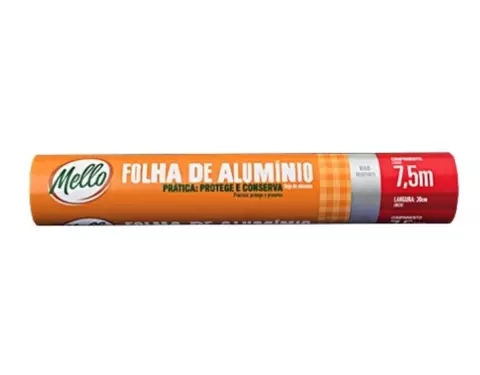 Rolo de Alumínio 30CM X 7,5M Mello