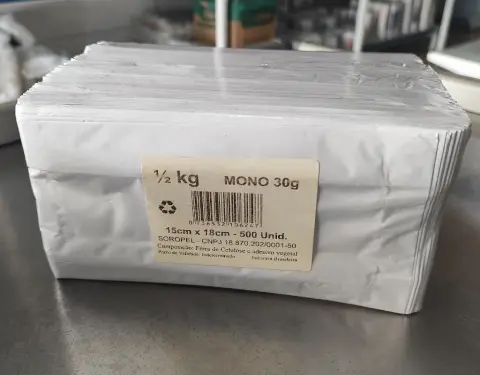 Saco Mono 1/2Kg Branco 15x18 30G c/500