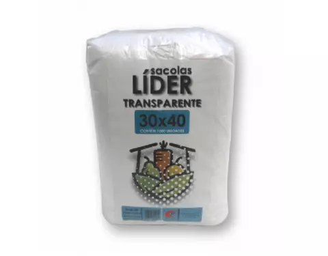 SACOLA LIDER 30X40 TRANSPARENTE