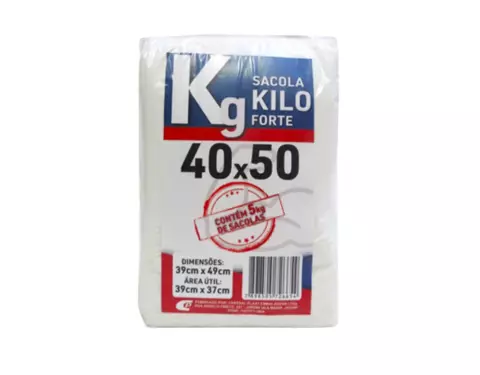 Sacola 40X50 Branca Kilo Forte 05 Kg