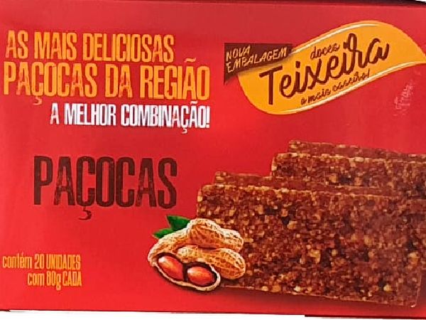 PAÇOCA TEIXEIRA CX C/ 20 UNIDADES PAÇOCA TEIXEIRA CX C/ 20 UNIDADES
