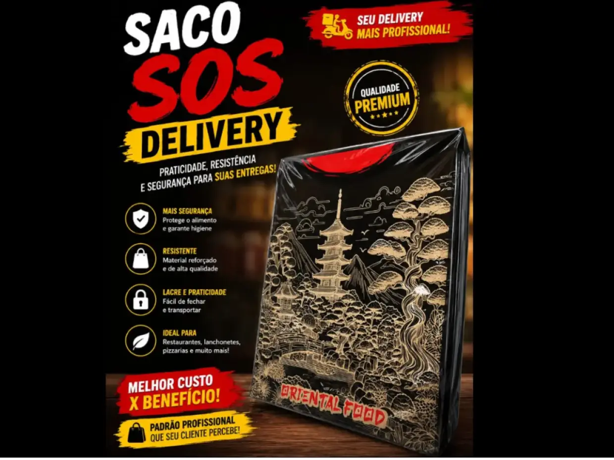 Saco Delivery SOS 80g 31x34x18cm Oriental c/50