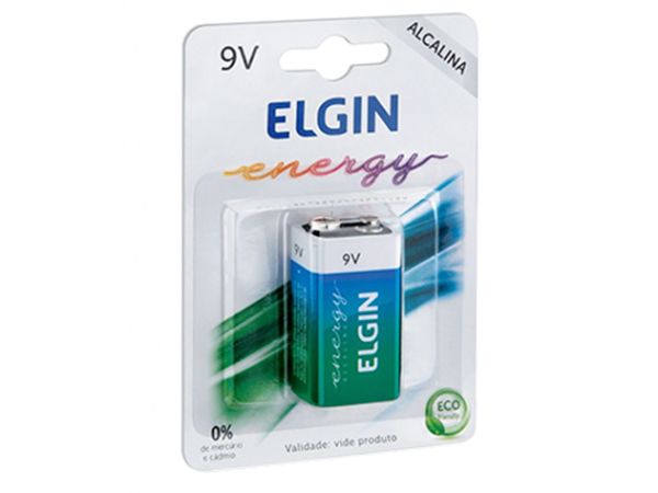 Pilha Bateria 9V Zinco Alcalina Blisters Elgin Pilha Bateria 9V Zinco Alcalina Blisters Elgin
