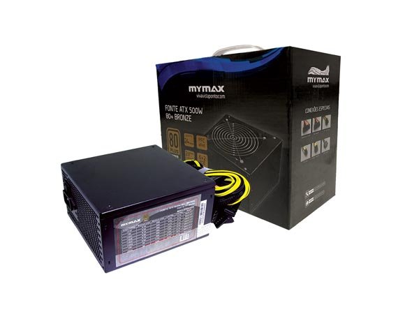 FONTE ATX 500W 80+ BRONZE PFC ATIVO 24 PINOS