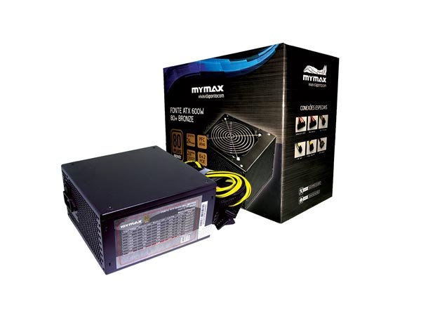 FONTE ATX 600W 80+ BRONZE PFC ATIVO 24 PINOS